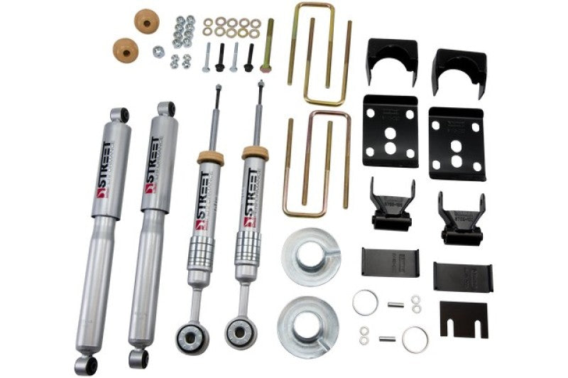 Belltech - Front And Rear Complete Kit W/ Street Performance Shocks | 09-13 Ford F150 Reg Cab 2WD Short Bed | +1" to -3" F / 5.5" R Drop-Lowering Kits-Deviate Dezigns (DV8DZ9)