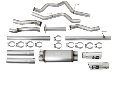 aFe MACHForce XP Exhaust Cat-Back SS-409 2017 Ford F-150 Raptor V6-3.5L (tt) w/ Polished Tips-Catback-Deviate Dezigns (DV8DZ9)