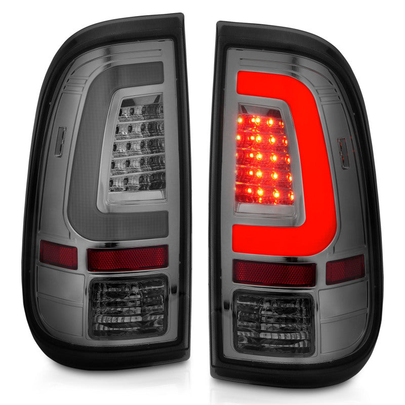 ANZO 2008-2016 Ford F-250 LED Taillights Chrome Housing Smoke Lens (Pair)-Tail Lights-Deviate Dezigns (DV8DZ9)