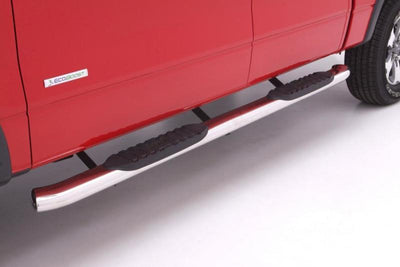 Lund 15-18 Ford F-150 SuperCrew 5in. Curved Oval SS Nerf Bars - Polished-Nerf Bars-Deviate Dezigns (DV8DZ9)