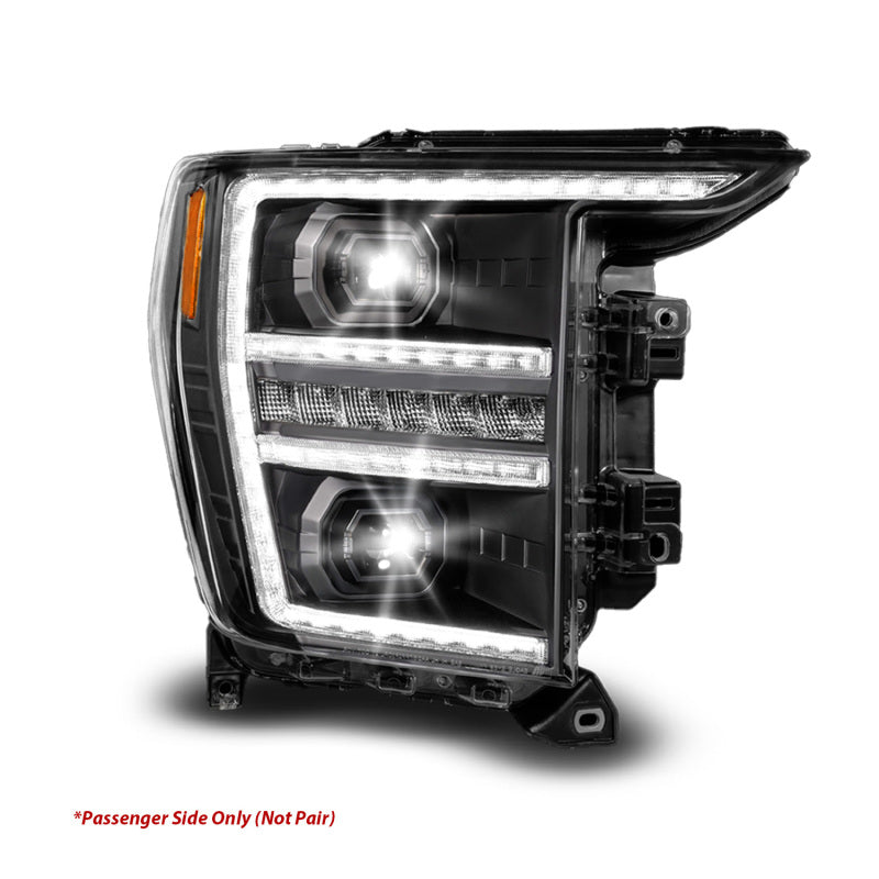 Anzo 21-23 Ford F150 LED Projector Headlight w/Switchback+Sequential - Black (Passenger Side Only)-Headlights-Deviate Dezigns (DV8DZ9)