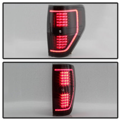 xTune 09-14 Ford F-150 Light Bar LED Tail Lights - Black Smoke (ALT-JH-FF15009-LBLED-BSM)-Tail Lights-Deviate Dezigns (DV8DZ9)