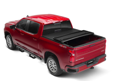 Lund 19-23 Chevrolet Silverado 1500 (5.5ft. Bed) Genesis Tri-Fold Tonneau Cover - Black-Tonneau Covers - Soft Fold-Deviate Dezigns (DV8DZ9)