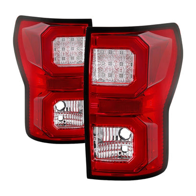 Spyder 07-13 Toyota Tundra V2 Light Bar LED Tail Lights - Red Clear ALT-YD-TTU07V2-LB-RC-Tail Lights-Deviate Dezigns (DV8DZ9)