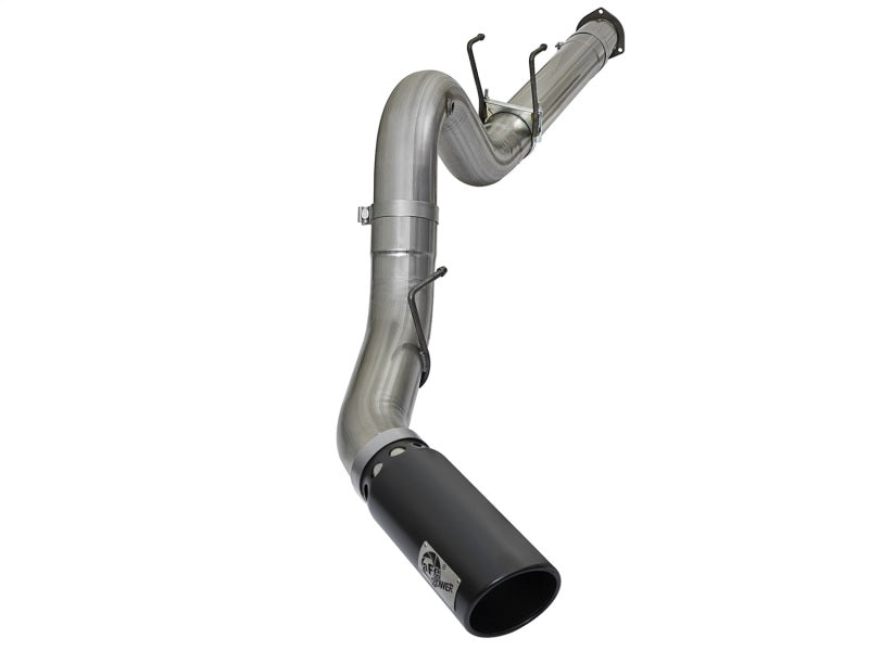 aFe Large Bore-HD 5in DPF Back 409 SS Exhaust System w/Black Tip 2017 Ford Diesel Trucks V8 6.7L(td)-DPF Back-Deviate Dezigns (DV8DZ9)