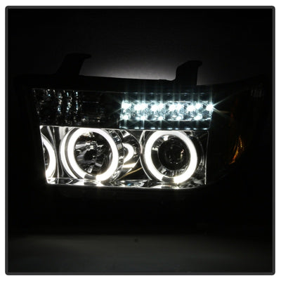 Spyder Toyota Tundra 07-13 Projector Headlights LED Halo LED Chrm PRO-YD-TTU07-HL-C-Headlights-Deviate Dezigns (DV8DZ9)