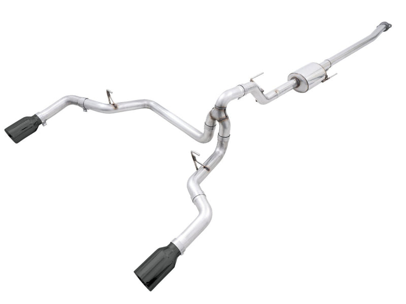 AWE 0FG 21+ Ford F150 Dual Split Rear Cat-Back Exhaust- 5in Diamond Black Tips-Catback-Deviate Dezigns (DV8DZ9)