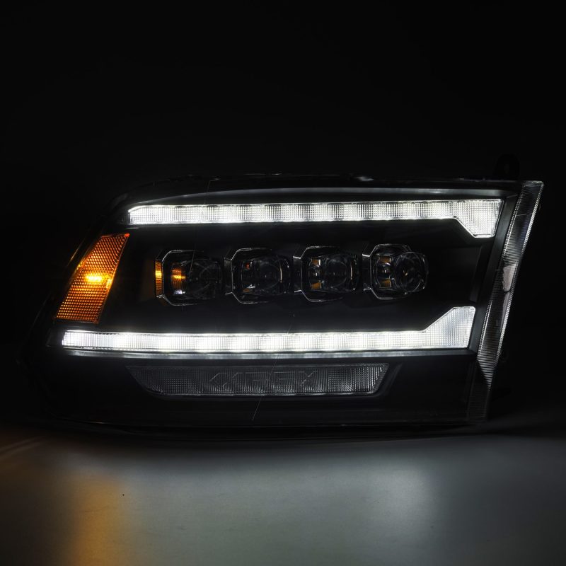 AlphaRex 09-18 Ram 2500 NOVA LED Proj Headlights Plank Style Chrome w/Activ Light/Seq Signal/DRL-Headlights-Deviate Dezigns (DV8DZ9)