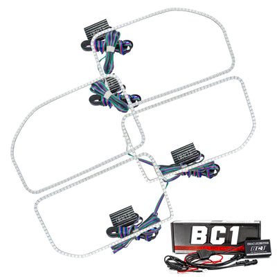 Oracle Ford F250/350 11-16 Halo Kit (Square Ring Design) - ColorSHIFT w/ BC1 Controller SEE WARRANTY-Headlights-Deviate Dezigns (DV8DZ9)