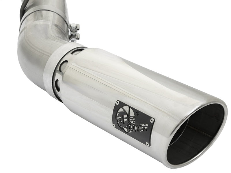 aFe LARGE BORE HD 5in 409-SS DPF-Back Exhaust w/Polished Tip 2017 GM Duramax V8-6.6L (td) L5P-DPF Back-Deviate Dezigns (DV8DZ9)