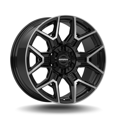 BRINK - B206 INSURGENT / 24x10 / 6x139.7 + 6x135 / ET30 / 106.1 CB - MACHINED PIANO BLACK-Wheels-Deviate Dezigns (DV8DZ9)