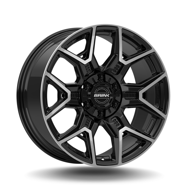 BRINK - B206 INSURGENT / 24x10 / 6x139.7 + 6x135 / ET30 / 106.1 CB - MACHINED PIANO BLACK-Wheels-Deviate Dezigns (DV8DZ9)