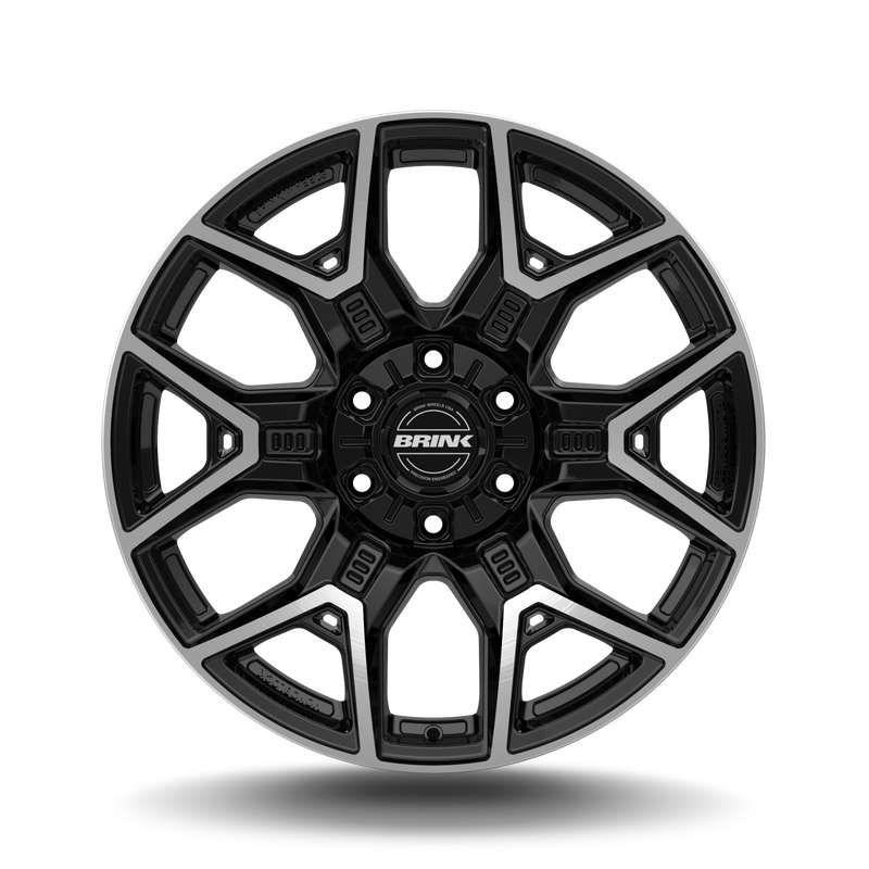 BRINK - B206 INSURGENT / 22x10 / 6x139.7 + 6x135 / ET30 / 106.1 CB - MACHINED PIANO BLACK-Wheels-Deviate Dezigns (DV8DZ9)