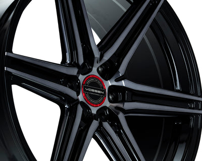 Vossen HF6-2 20x9.5 / 6x139.7 / ET15 / Deep Face / 106.1 - Tinted Gloss Black Wheel-Wheels-Deviate Dezigns (DV8DZ9)