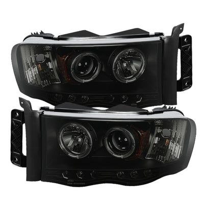 Spyder Dodge Ram 1500 02-05 03-05 Projector Headlights LED Halo LED Blk Smke PRO-YD-DR02-HL-BSM-Headlights-Deviate Dezigns (DV8DZ9)