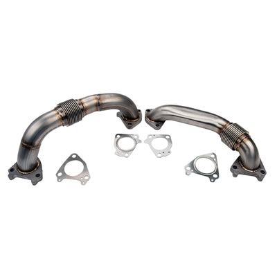 Wehrli 01-04 Chevrolet 6.6L Duramax LB7 2in Stainless Up Pipe Kit w/Gaskets - Single Turbo-Connecting Pipes-Deviate Dezigns (DV8DZ9)