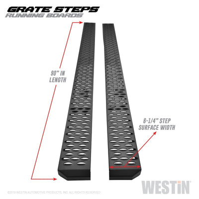 Westin Grate Steps Running Boards 90 in - Textured Black-Running Boards-Deviate Dezigns (DV8DZ9)