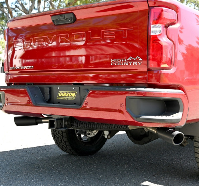 Gibson 20-21 Chevy Silverado 2500HD 6.6L 2.5in Cat-Back Dual Extreme Exhaust - Black Elite-Catback-Deviate Dezigns (DV8DZ9)