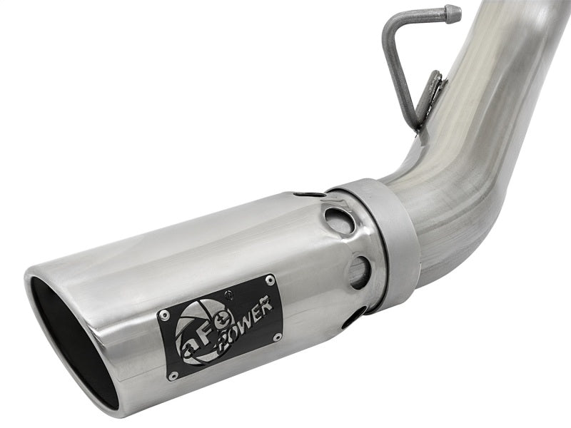 aFe ATLAS 4in DPF-Back Alum Steel Exhaust System w/Dual Exit Polished Tip 2017 GM Duramax 6.6L (td)-DPF Back-Deviate Dezigns (DV8DZ9)