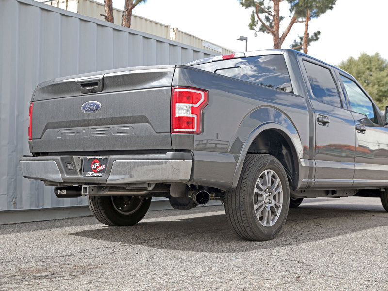 aFe Gemini XV 3in 304 SS Cat-Back Exhaust 15-20 Ford F-150 V6 2.7L/3.5 w/ Black Tips-Catback-Deviate Dezigns (DV8DZ9)