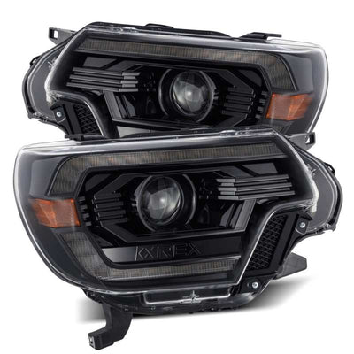 AlphaRex 12-15 Toyota Tacoma LUXX LED Projector Headlights Plank Style Alpha Black w/DRL-Headlights-Deviate Dezigns (DV8DZ9)