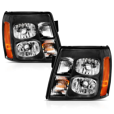 ANZO 2003-2006 Cadillac Escalade Crystal Headlight Black Amber-Headlights-Deviate Dezigns (DV8DZ9)