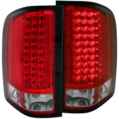 ANZO 2007-2013 Chevrolet Silverado 1500 LED Taillights Red/Clear-Tail Lights-Deviate Dezigns (DV8DZ9)