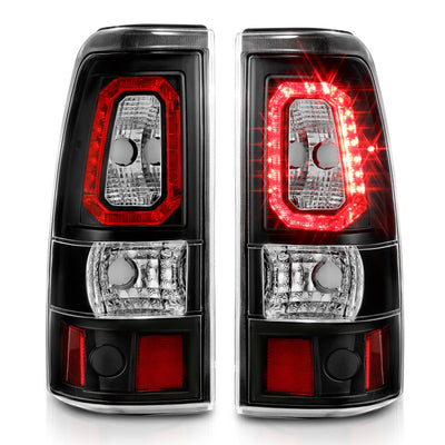 ANZO 2003-2006 Chevy Silverado 1500 LED Taillights Plank Style Black w/Clear Lens-Tail Lights-Deviate Dezigns (DV8DZ9)