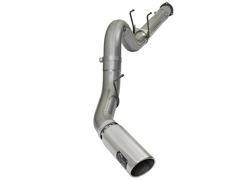 aFe LARGE BORE HD 5in 409-SS DPF-Back Exhaust w/Polished Tip 2017 Ford Diesel Trucks V8 6.7L (td)-DPF Back-Deviate Dezigns (DV8DZ9)