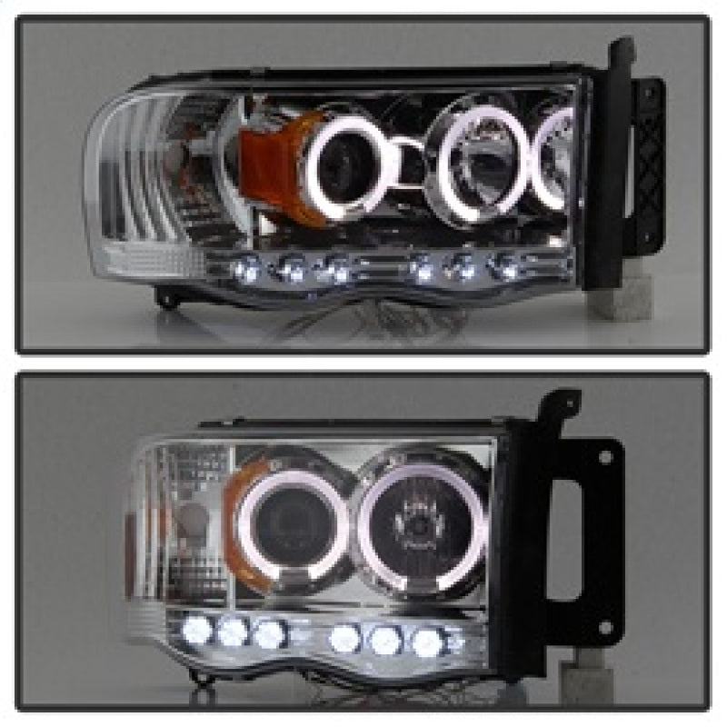 Spyder Dodge Ram 1500 02-05/Ram 2500 03-05 Projector Headlights LED Halo LED Chrm PRO-YD-DR02-HL-C-Headlights-Deviate Dezigns (DV8DZ9)