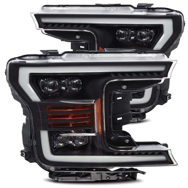 AlphaRex 18-19 Ford F-150 NOVA LED Proj Headlights Plank Style Matte Black w/Activ Light/Seq Signal-Headlights-Deviate Dezigns (DV8DZ9)