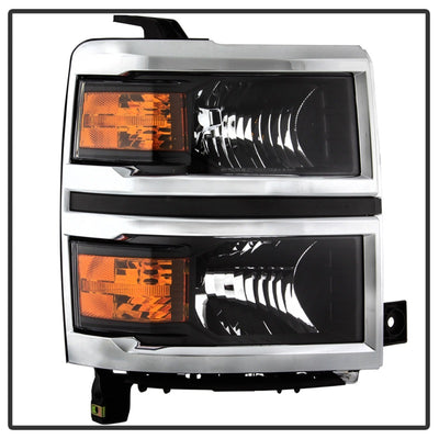 xTune 14-15 Chevy Silverado 1500 (New Body) OEM Style Headlights w/Trim - Blk (HD-JH-CS14-CC-BK)-Headlights-Deviate Dezigns (DV8DZ9)