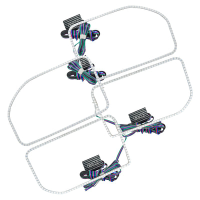 Oracle Ford F250/350 11-16 Halo Kit (Square Ring Design) - ColorSHIFT w/o Controller SEE WARRANTY-Headlights-Deviate Dezigns (DV8DZ9)