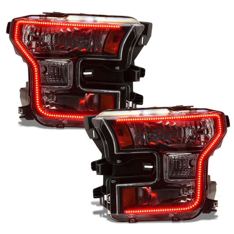 Oracle 15-17 Ford F-150 Dynamic RGB+A Pre-Assembled Headlights Halogen - Blk Edition - SEE WARRANTY-Headlights-Deviate Dezigns (DV8DZ9)