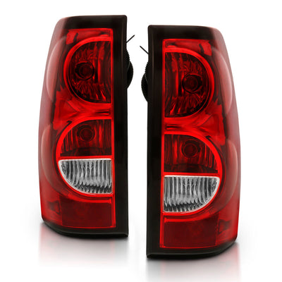 ANZO 2004-2007 Chevy Silverado Taillight Red/Clear Lens w/Black Trim (OE Replacement)-Tail Lights-Deviate Dezigns (DV8DZ9)