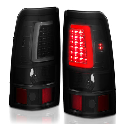 ANZO 2003-2006 Chevy Silverado 1500 LED Taillights Plank Style Black w/Smoke Lens-Tail Lights-Deviate Dezigns (DV8DZ9)