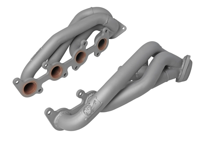 aFe Ford F-150 15-22 V8-5.0L Twisted Steel 1-5/8in to 2-1/2in 304 Stainless Headers w/ Titanium Coat-Headers & Manifolds-Deviate Dezigns (DV8DZ9)