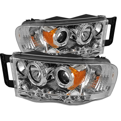 Spyder Dodge Ram 1500 02-05/Ram 2500 03-05 Projector Headlights LED Halo LED Chrm PRO-YD-DR02-HL-C-Headlights-Deviate Dezigns (DV8DZ9)