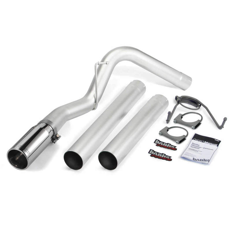 Banks Power 14-17 Ram 6.7L CCLB MCSB Monster Exhaust System - SS Single Exhaust w/ Chrome Tip-Catback-Deviate Dezigns (DV8DZ9)