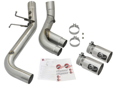 aFe Victory Series 4in 409-SS DPF-Back Exhaust w/ Dual Polished Tips 2017 GM Duramax V8-6.6L(td) L5P-DPF Back-Deviate Dezigns (DV8DZ9)