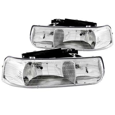 ANZO 1999-2002 Chevrolet Silverado 1500 Crystal Headlights Chrome-Headlights-Deviate Dezigns (DV8DZ9)