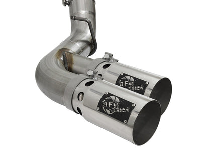 aFe Victory Series 4in 409-SS DPF-Back Exhaust w/ Dual Polished Tips 2017 GM Duramax V8-6.6L(td) L5P-DPF Back-Deviate Dezigns (DV8DZ9)