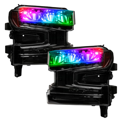 Oracle 19-21 Silverado/Sierra 1500 RGB Demon Eye Headlight Kit - w/o Controller SEE WARRANTY-Headlights-Deviate Dezigns (DV8DZ9)