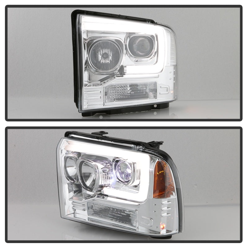 Spyder Platinum Ford F250/350/450 05-07 High-Power LED Module Proj. Headlights-Chrome (PRO-YD-FS05V2-Headlights-Deviate Dezigns (DV8DZ9)