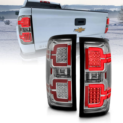 ANZO 2014-2018 Chevy Silverado 1500 LED Taillights Chrome-Tail Lights-Deviate Dezigns (DV8DZ9)