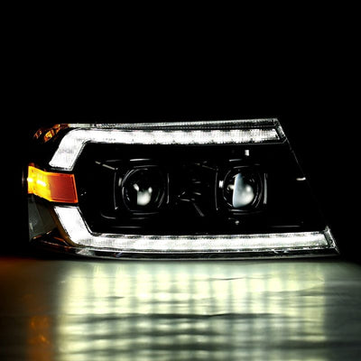 AlphaRex 04-08 Ford F150 PRO-Series Projector Headlights Chrome w/ Sequential Signal and DRL-Headlights-Deviate Dezigns (DV8DZ9)