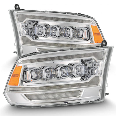 AlphaRex 09-18 Ram 2500 NOVA LED Proj Headlights Plank Style Chrome w/Activ Light/Seq Signal/DRL-Headlights-Deviate Dezigns (DV8DZ9)