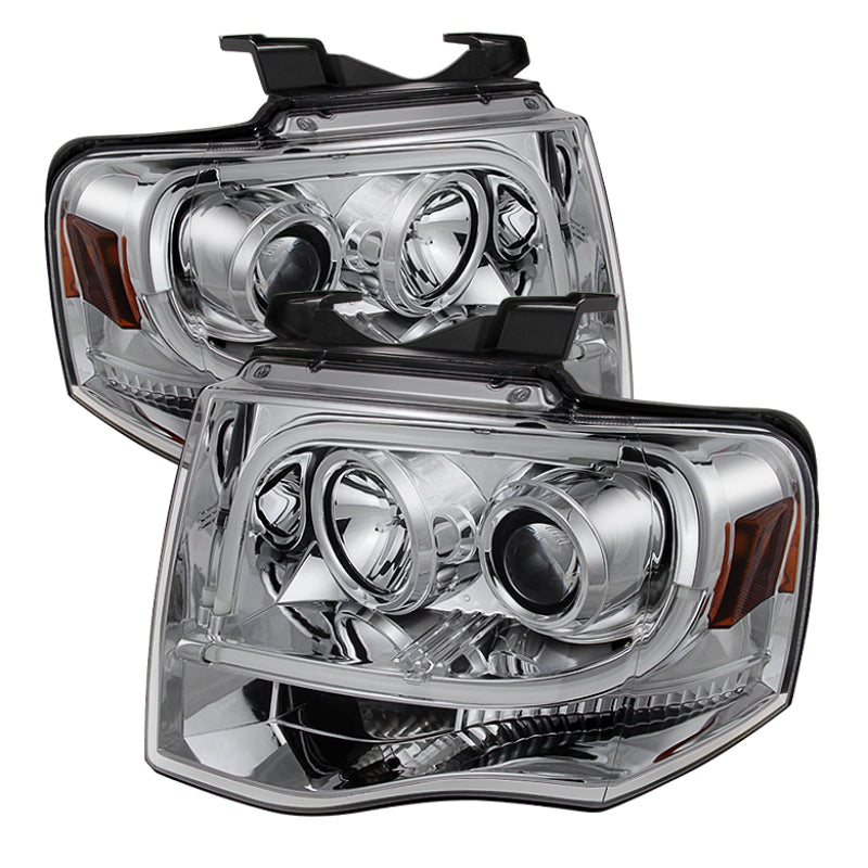 Spyder Ford Expedition 07-13 Projector Headlights Light Tube DRL Chrm PRO-YD-FE07-LTDRL-C-Headlights-Deviate Dezigns (DV8DZ9)