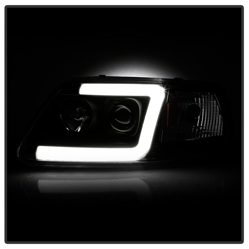 Spyder 97-03 Ford F-150 (After 6/1997) Light Bar Projector Headlights - Blk (PRO-YD-FF15097V2-LB-BK)-Headlights-Deviate Dezigns (DV8DZ9)