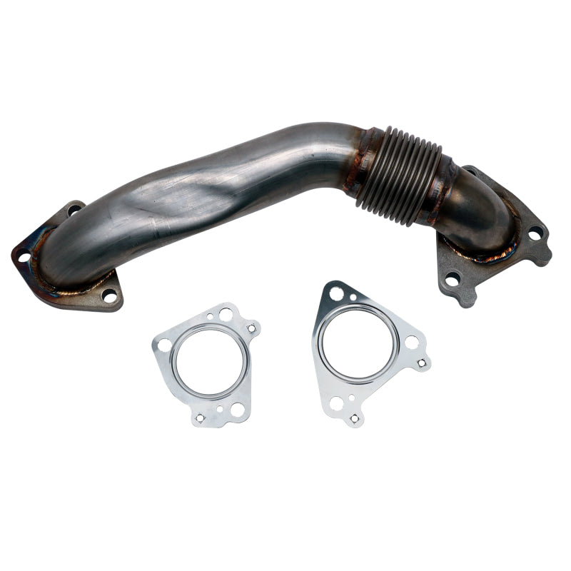 Wehrli 01-04 Chevrolet 6.6L Duramax LB7 2in Stainless Pass. Side Up Pipe w/Gaskets (Single Turbo)-Connecting Pipes-Deviate Dezigns (DV8DZ9)